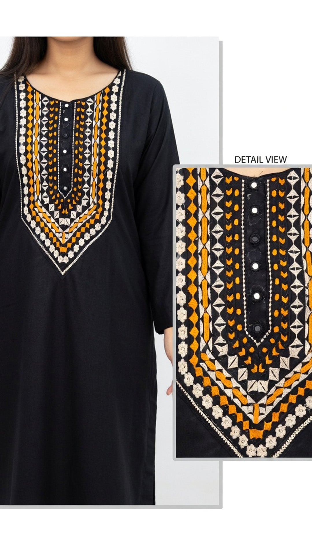 3 Piece Premium Black Embroidered Lawn Suit