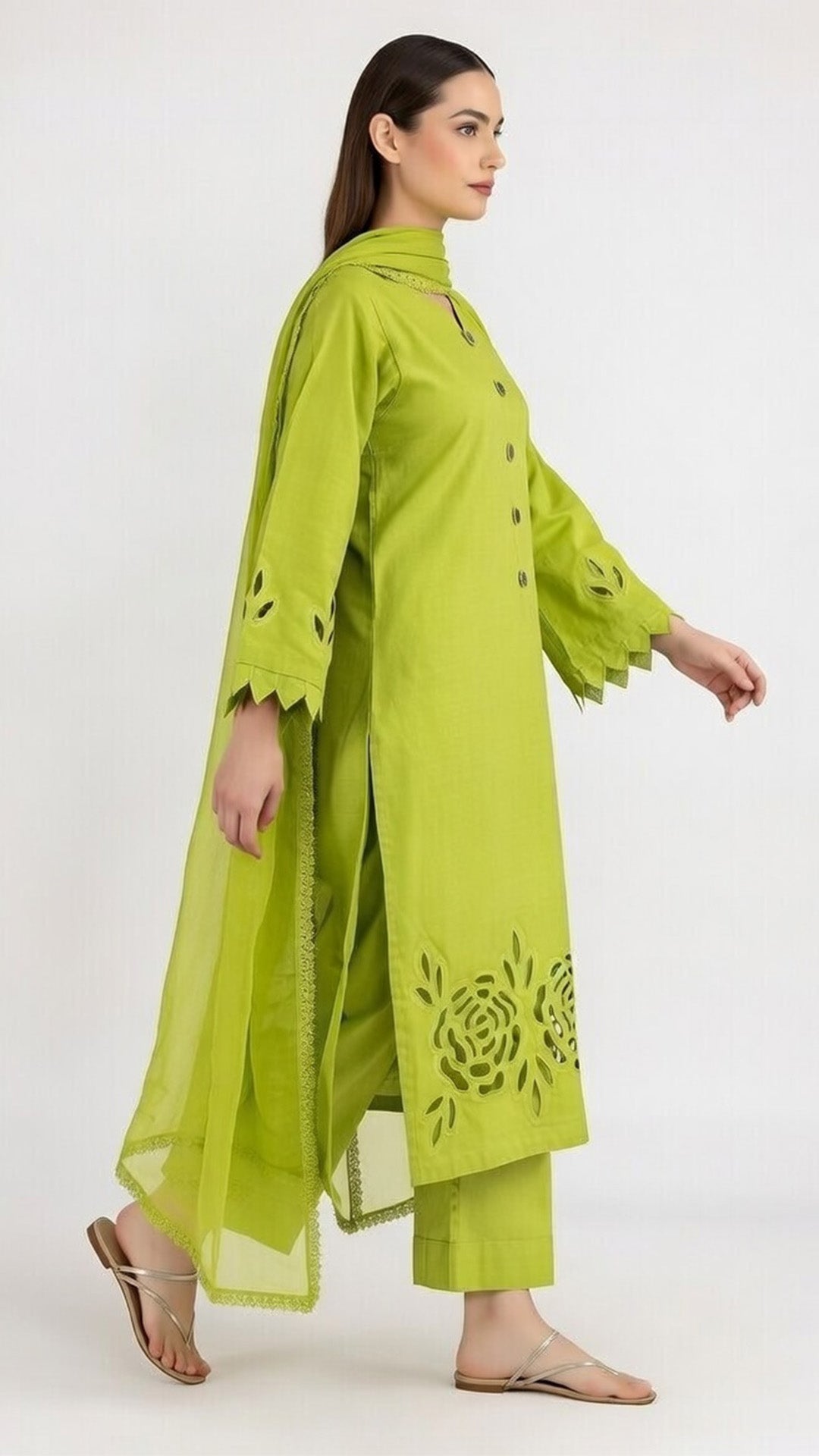 3-Piece Handmade Cutwork Design suit