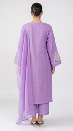 3-Piece Cotton Suit with Handmade Floral Cutwork