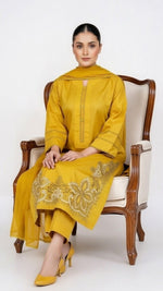 3-Piece Cotton Suit with Embroidered Detail