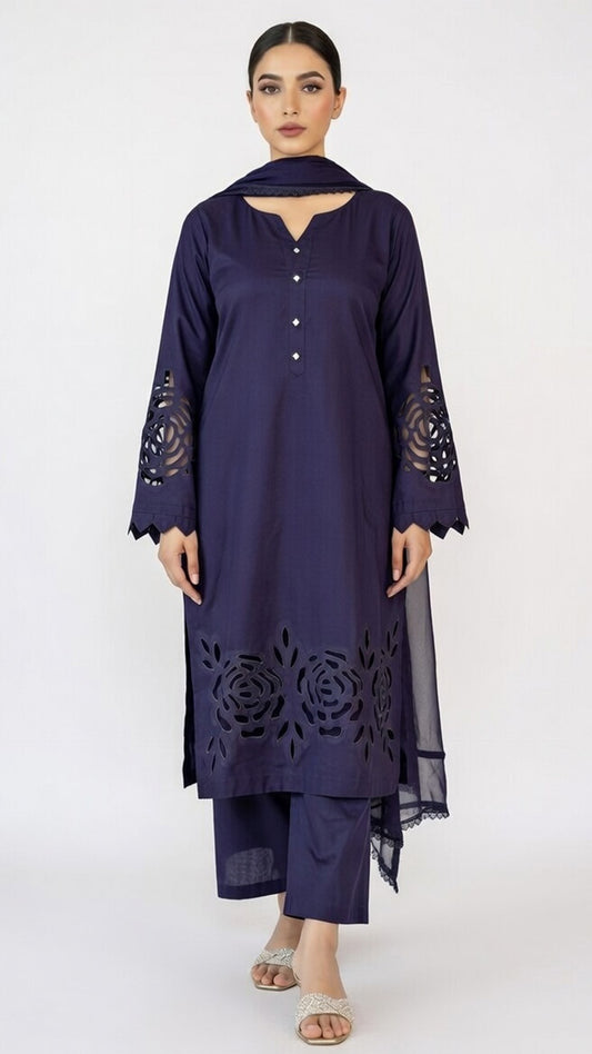 3-Piece Handmade Cutwork Design suit