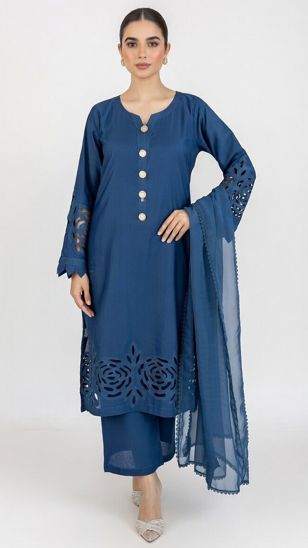 3-Piece Handmade Cutwork Design suit