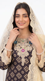 Elegant Farshi Shalwar Kameez Set with Fully Embroidered Chiffon Dupatta