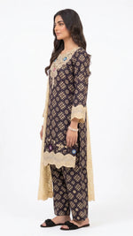 Elegant Farshi Shalwar Kameez Set with Fully Embroidered Chiffon Dupatta