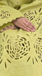 2-Piece Khaddar Suit with Button Neckline & Handmade Cutwork Daman